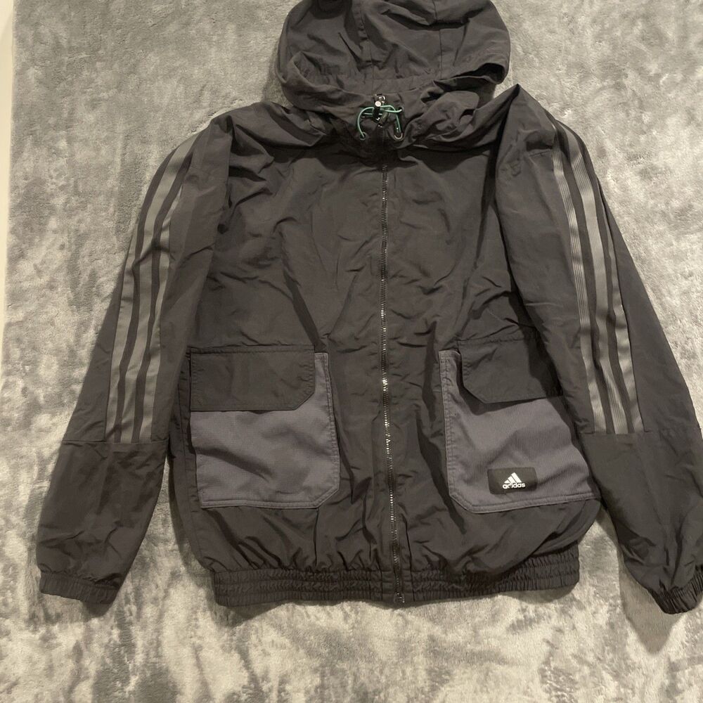 Adidas Men's Future Icons Black Full Zip Hoodie Men's M H65370